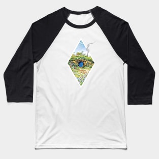 Cozy Home on a Hill with Smoke Coming Out of a Chimney - Black - Fantasy Baseball T-Shirt